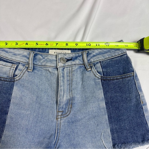 PacSun High Rise Color Block Denim Cut Off Shorts Women’s 25 - Picture 8 of 8